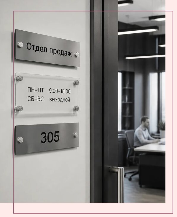 Офисные таблички на дверь в Ухте по цене от 4961 р. | Аванза-Хта