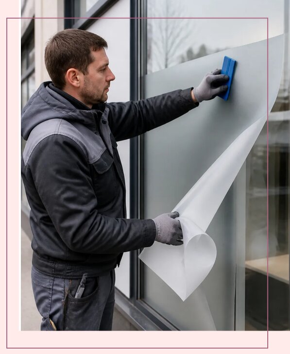 Изготовление наклеек на витрину под ключ для бизнеса в Ухте